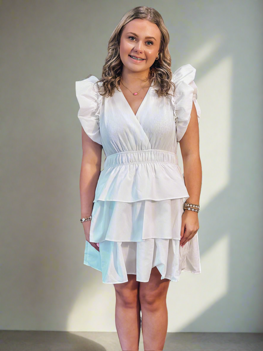 Ruffle Sleeve Mini Dress