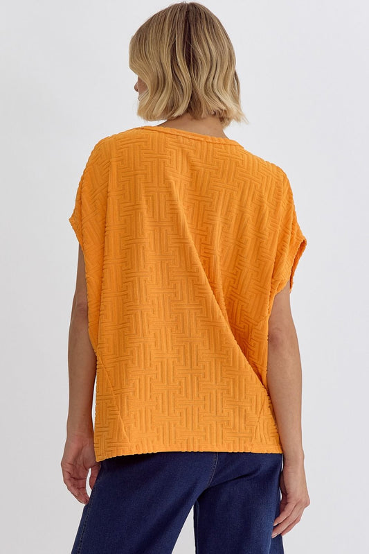 Aztec Textured Terry Top