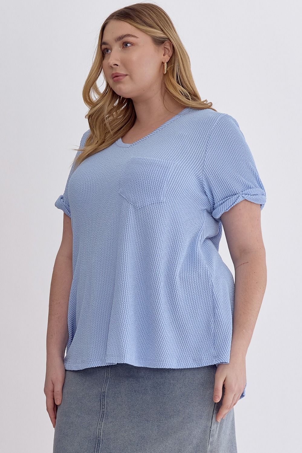 Ribbed V-Neck Top