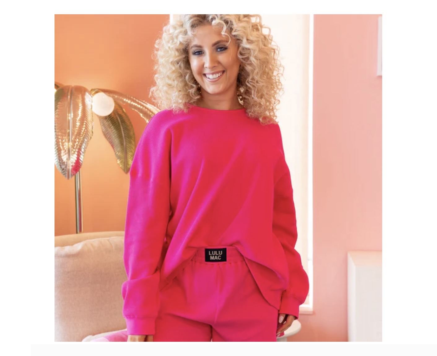 Lulu Mac Waffle Long Sleeve Top - Hot Pink