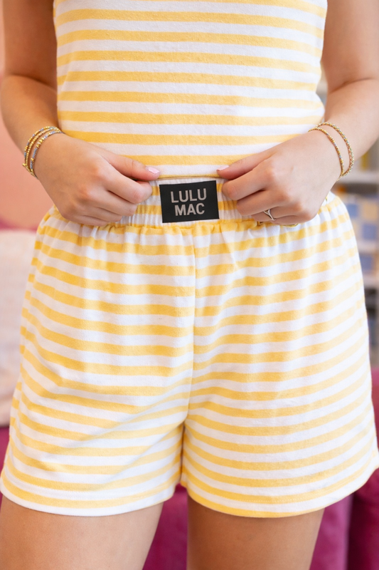Lulu Mac Striped Shorts - Light yellow