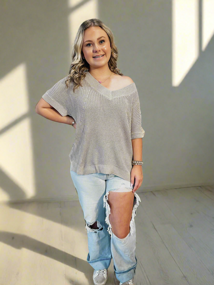 Dolman Sleeve Sweater Top - 2 colors