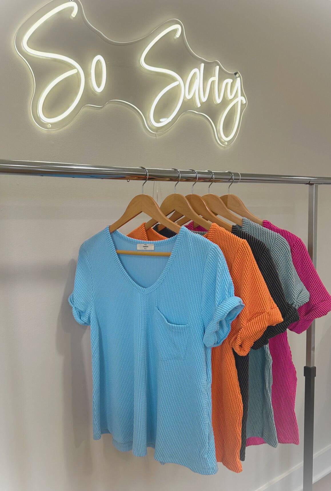 Ribbed V-Neck Top