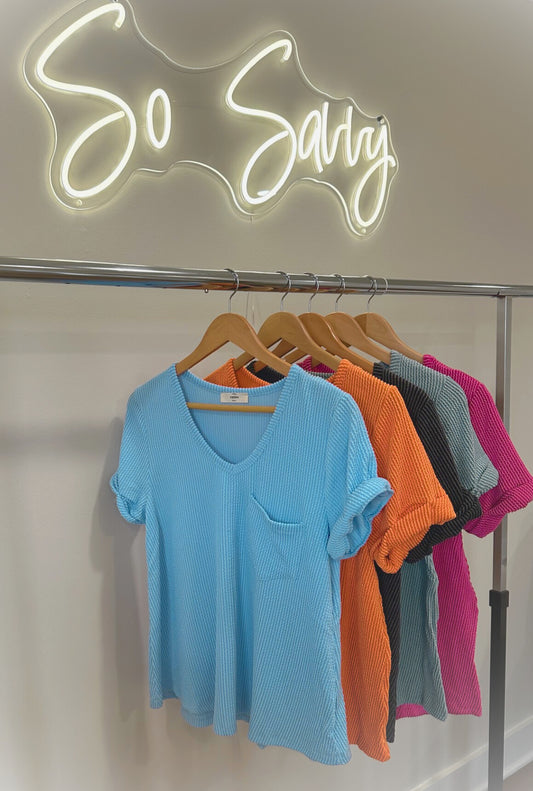 Ribbed V-Neck Top