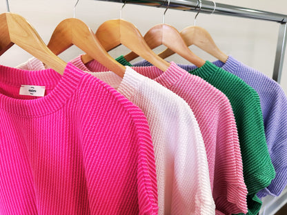 Ribbed Round Neck Top - 5 colors