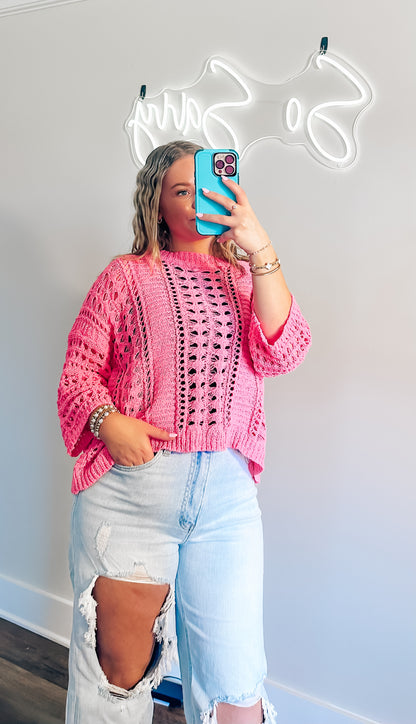 Crochet Knit Top - 2 colors