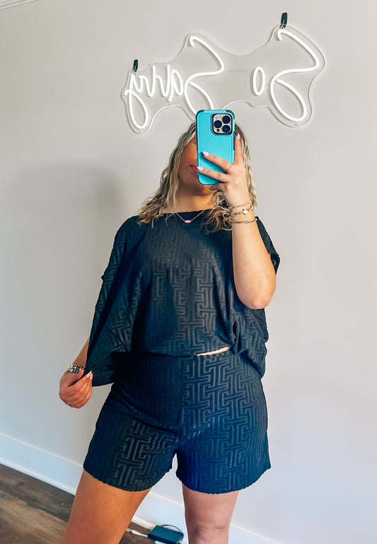 Aztec Textured Terry 2 Piece Set