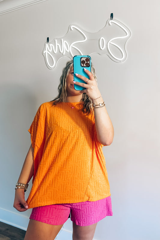 Aztec Textured Terry Top