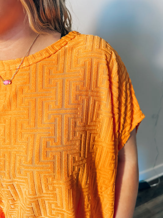 Aztec Textured Terry Top