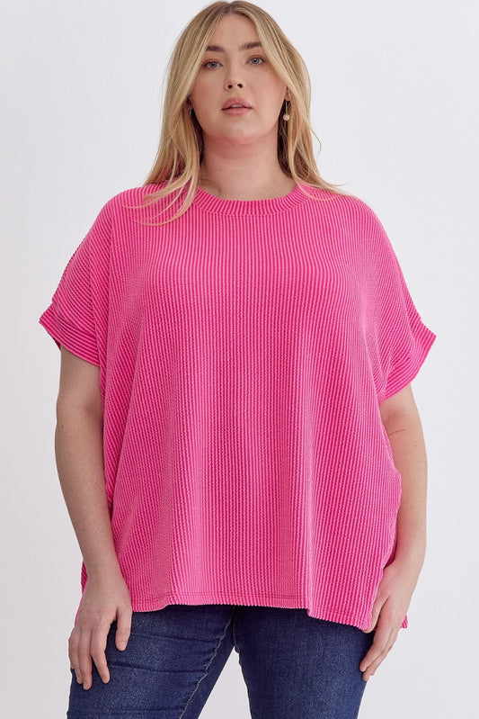 Ribbed Round Neck Top