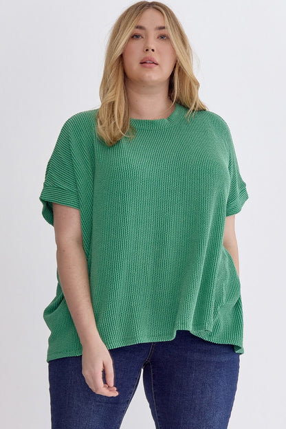Ribbed Round Neck Top - 5 colors