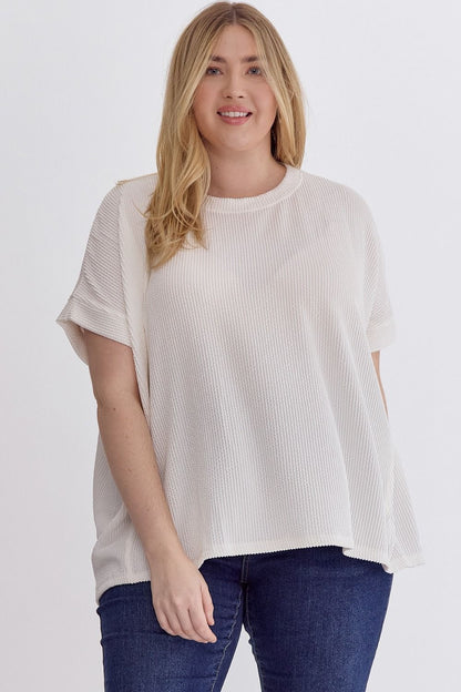 Ribbed Round Neck Top - 5 colors