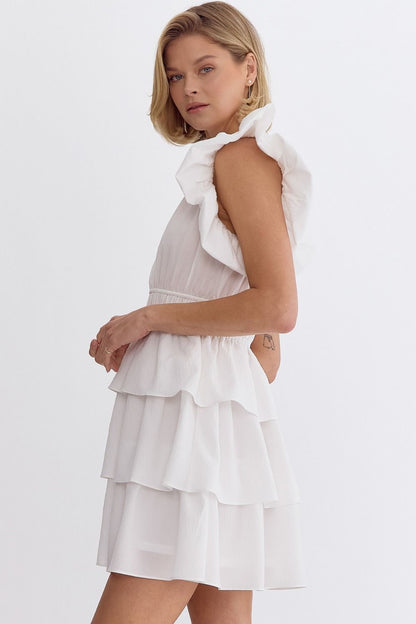 Ruffle Sleeve Mini Dress - 2 colors