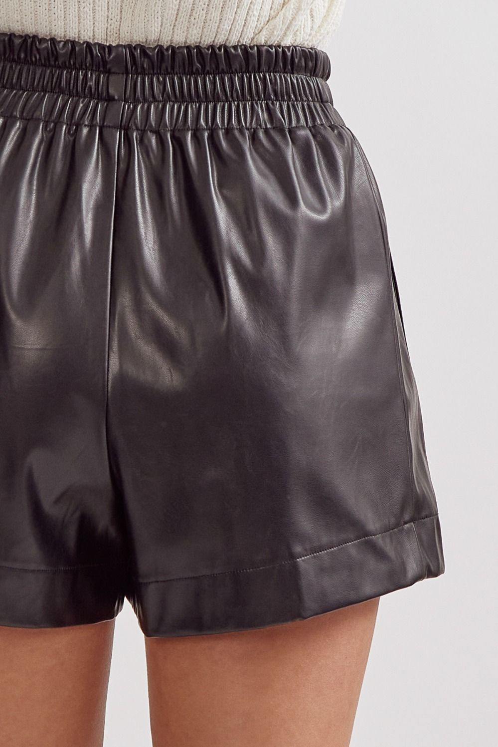 Faux Leather High Waist Shorts