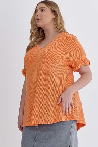 Ribbed V-Neck Top - 5 colors