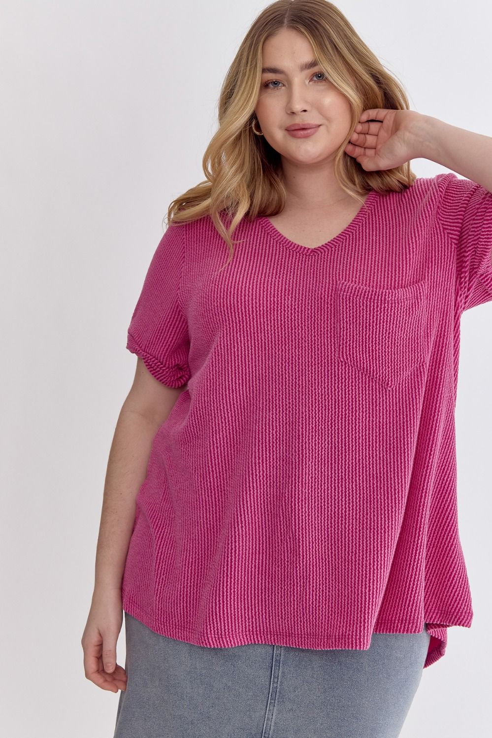 Ribbed V-Neck Top