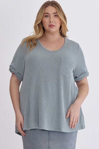 Ribbed V-Neck Top - 5 colors