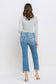 Comfort Stretch - Mid Rise Frayed Hem Bootcut Jeans