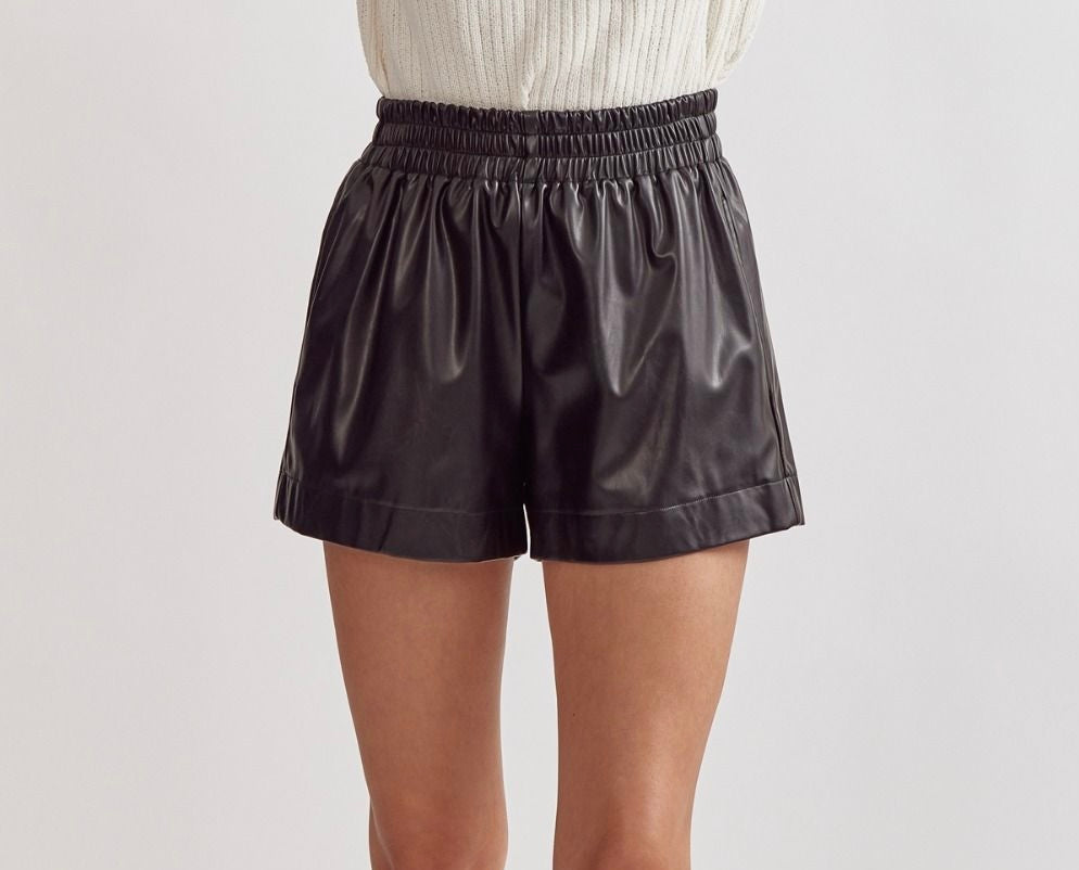 Faux Leather High Waist Shorts (3 colors)