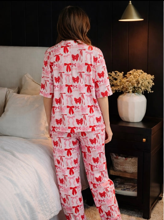 Red Bow Pajama Set