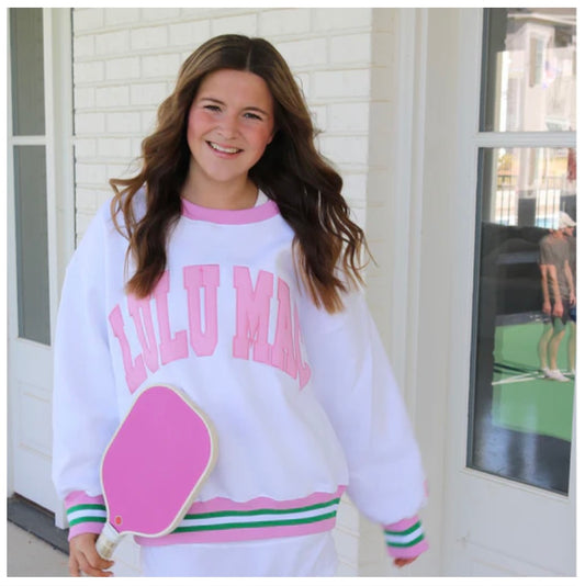 Lulu Mac Varsity Pink Pullover