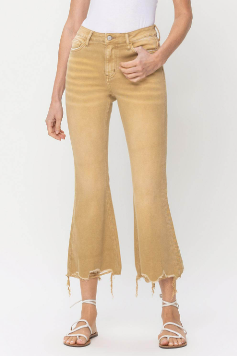 Comfort Stretch Flared Cropped Jeans