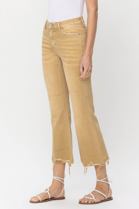 Comfort Stretch Flared Cropped Jeans