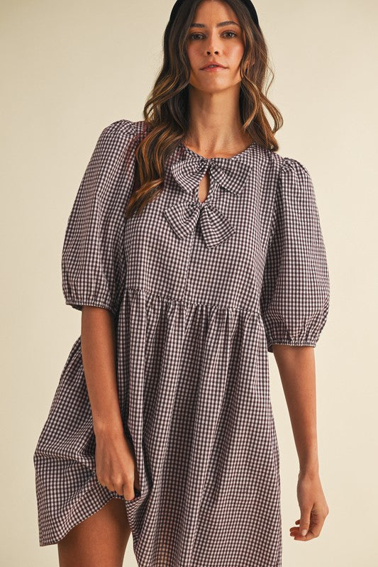 Bow Gingham Dress