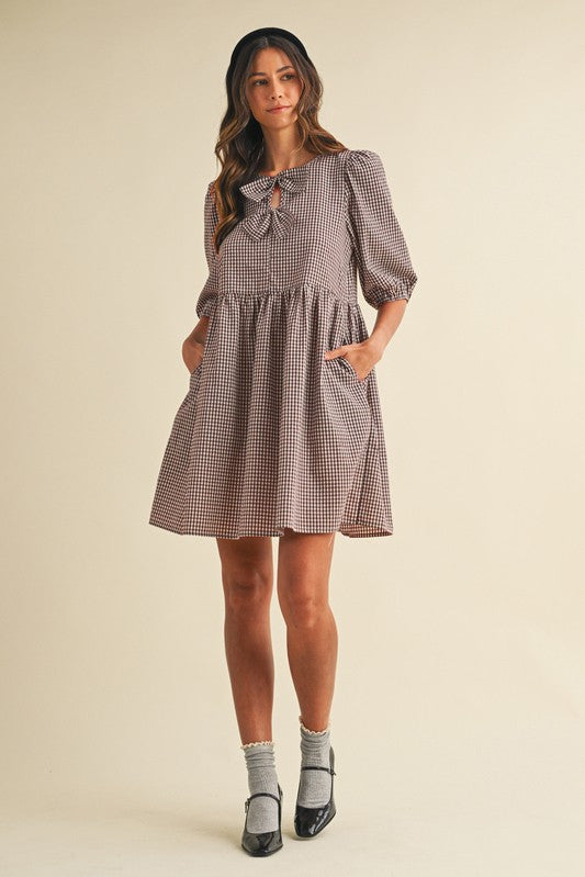 Bow Gingham Dress
