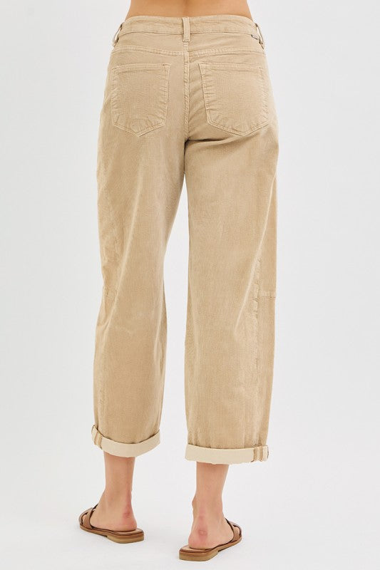 High Rise - Barrel Corduroy Pants