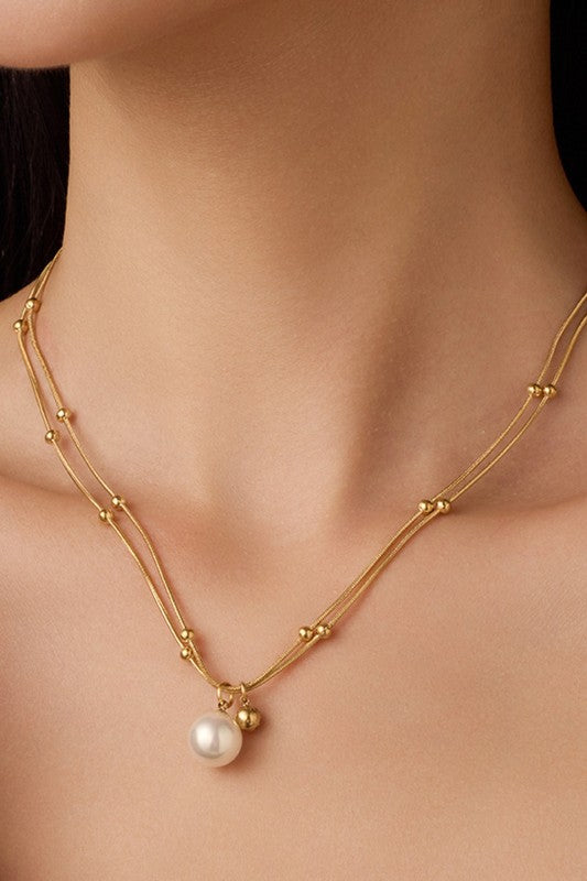 Golden Pearl Necklace