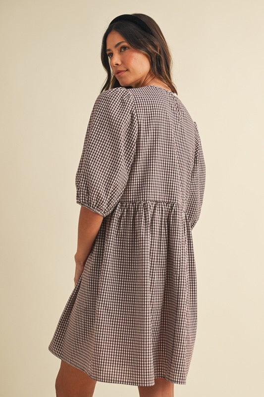 Bow Gingham Dress