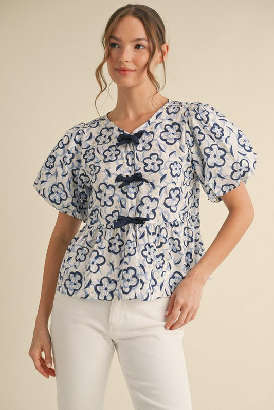 Blue Bloom Top