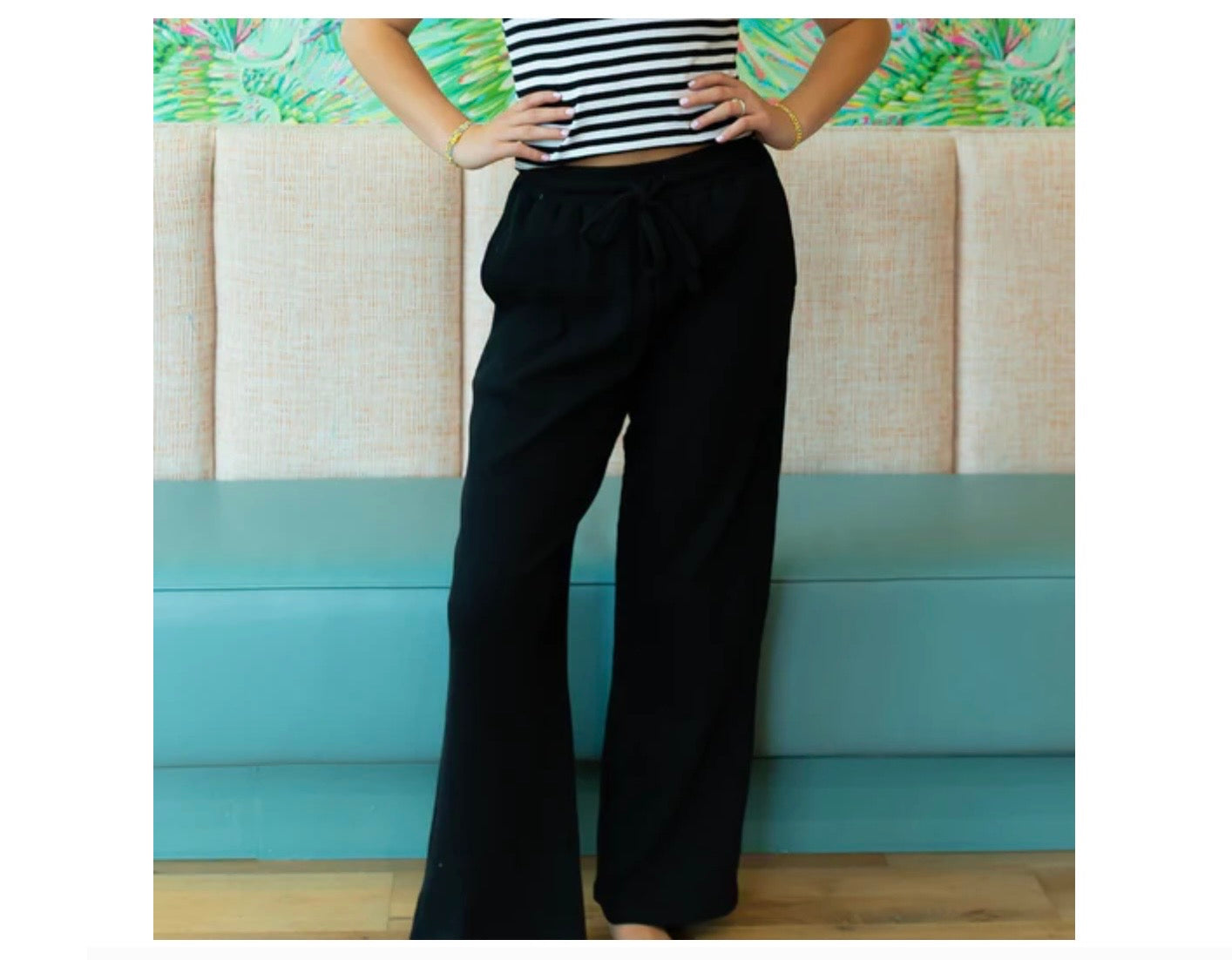Lulu Mac Waffle Pant - Black