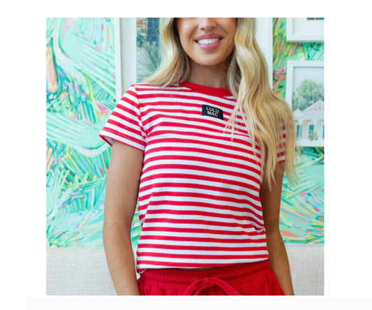 Lulu Mac Striped Baby Doll Top - Red