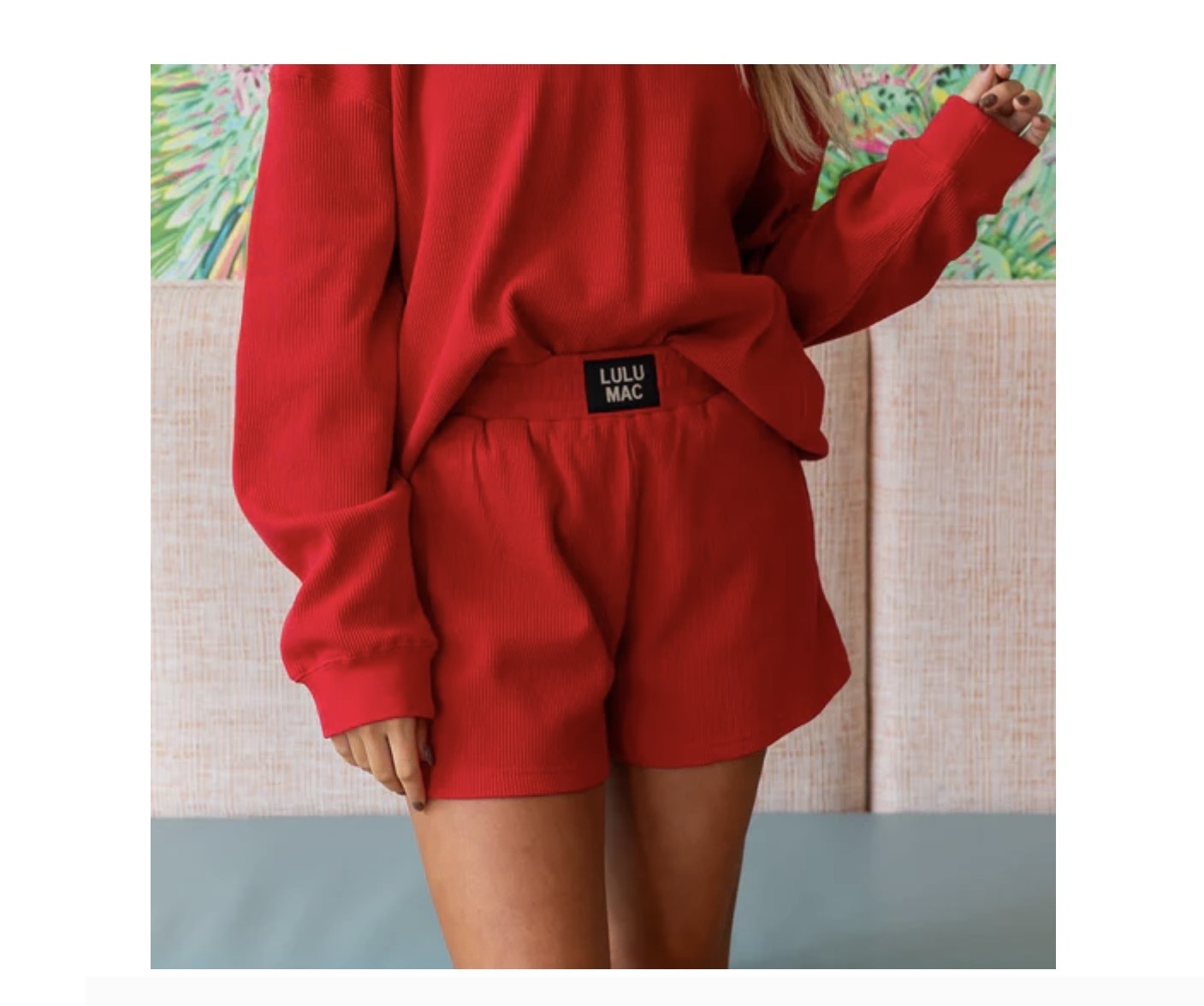 Lulu Mac Waffle Shorts - Red