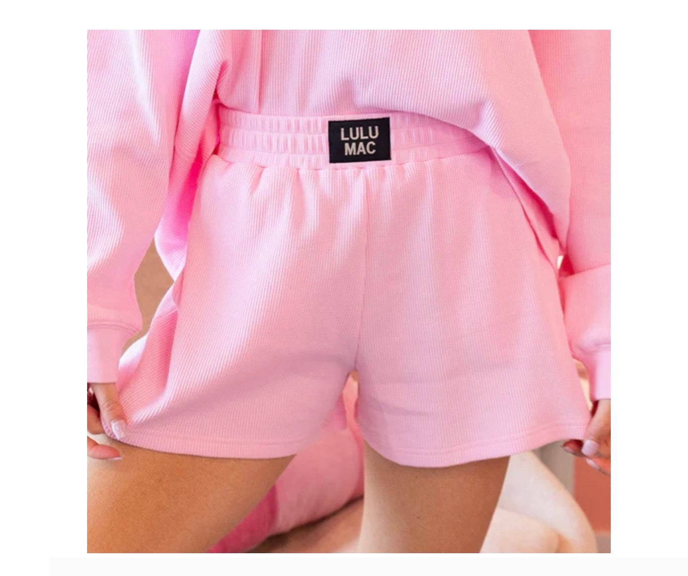 Lulu Mac Waffle Shorts - Light Pink