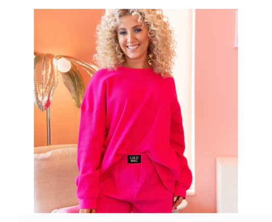 Lulu Mac Waffle Long Sleeve Top - Hot Pink
