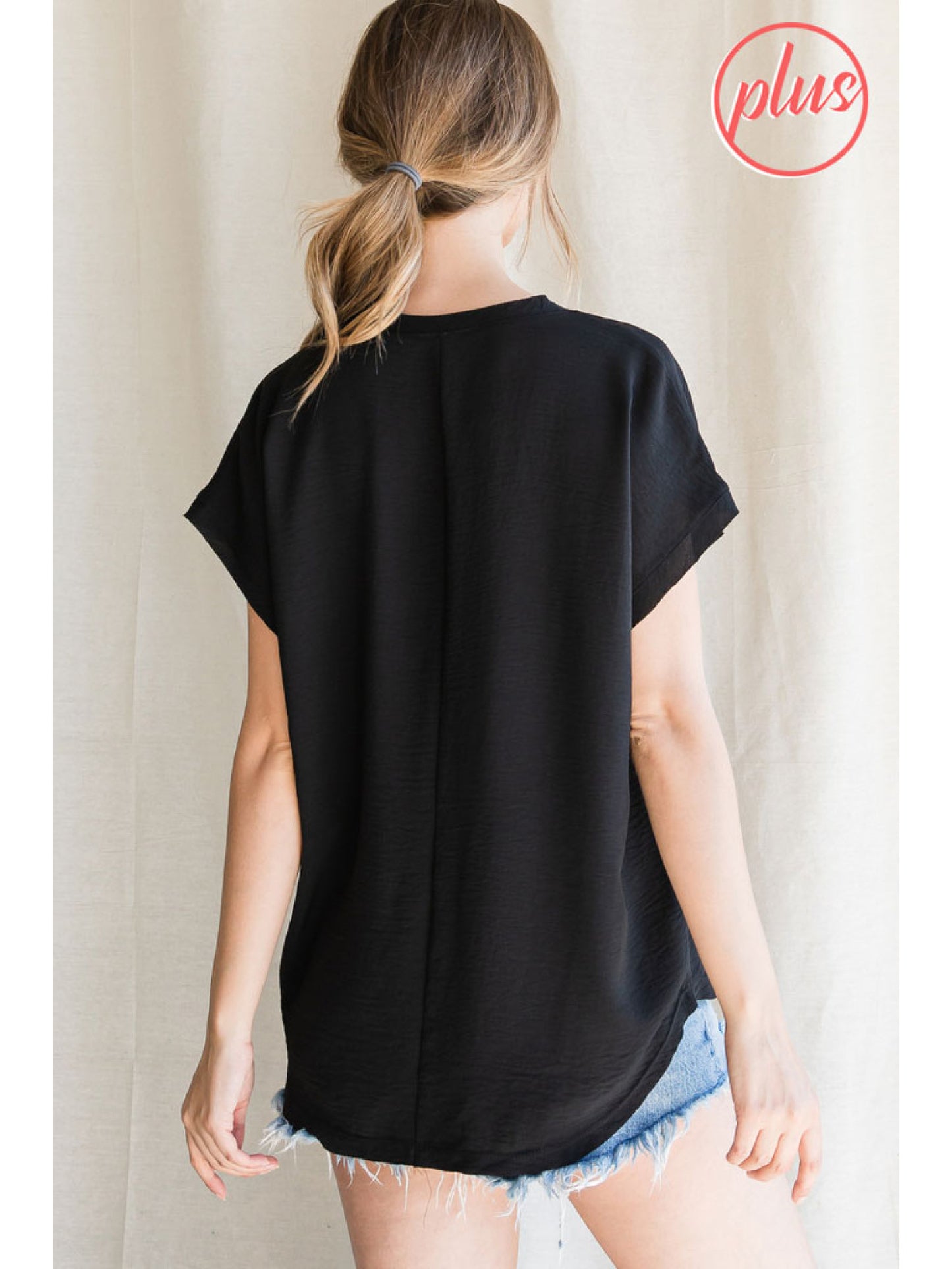 Solid Top with Short Cap Sleeves