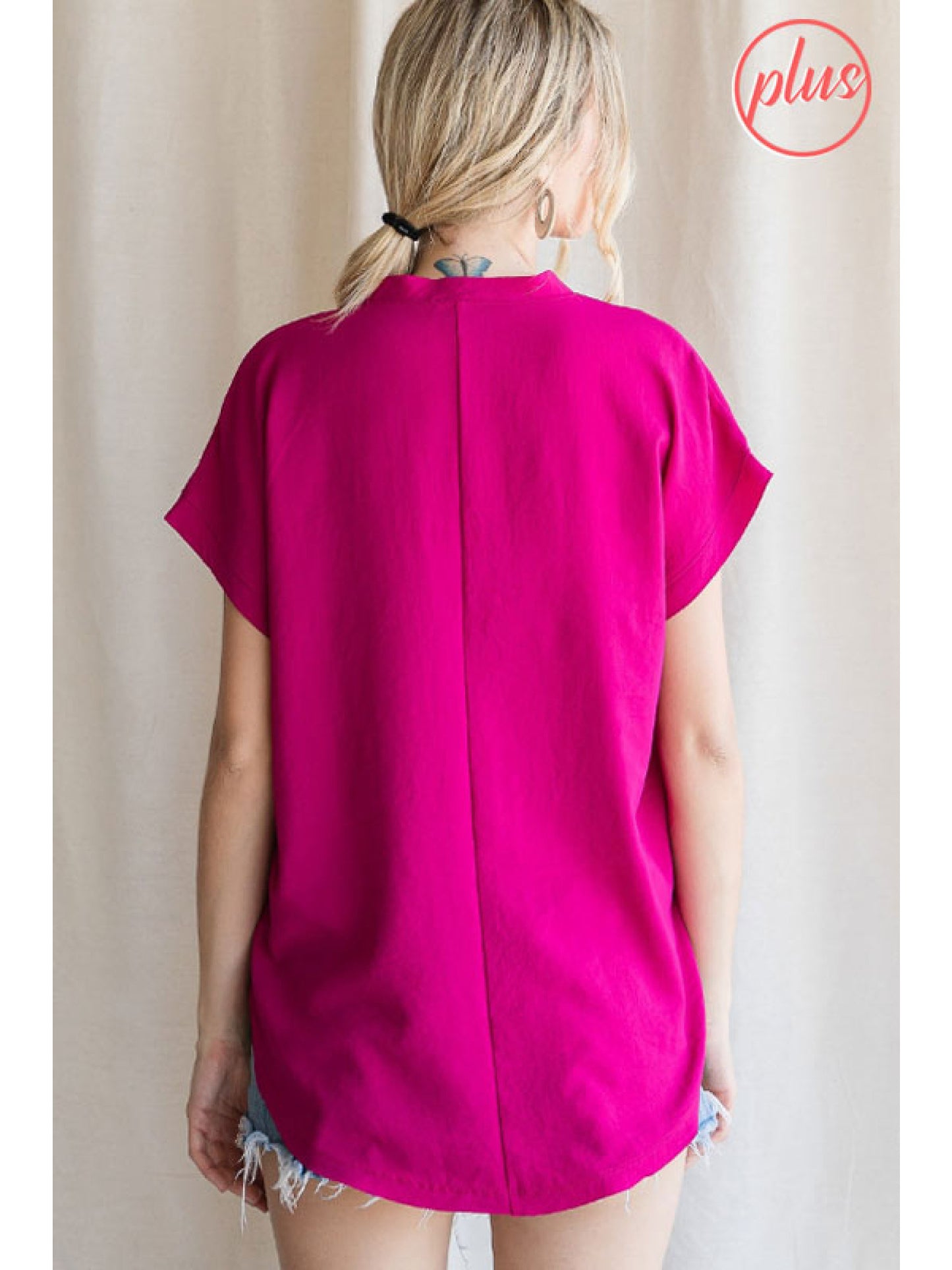 Solid Top with Short Cap Sleeves