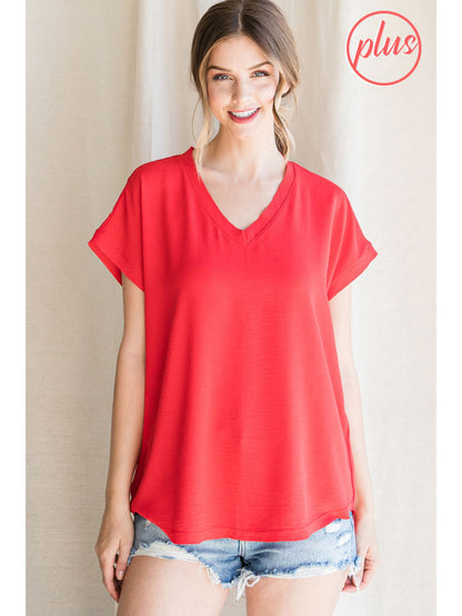 Solid Top with Short Cap Sleeves - 4 colors
