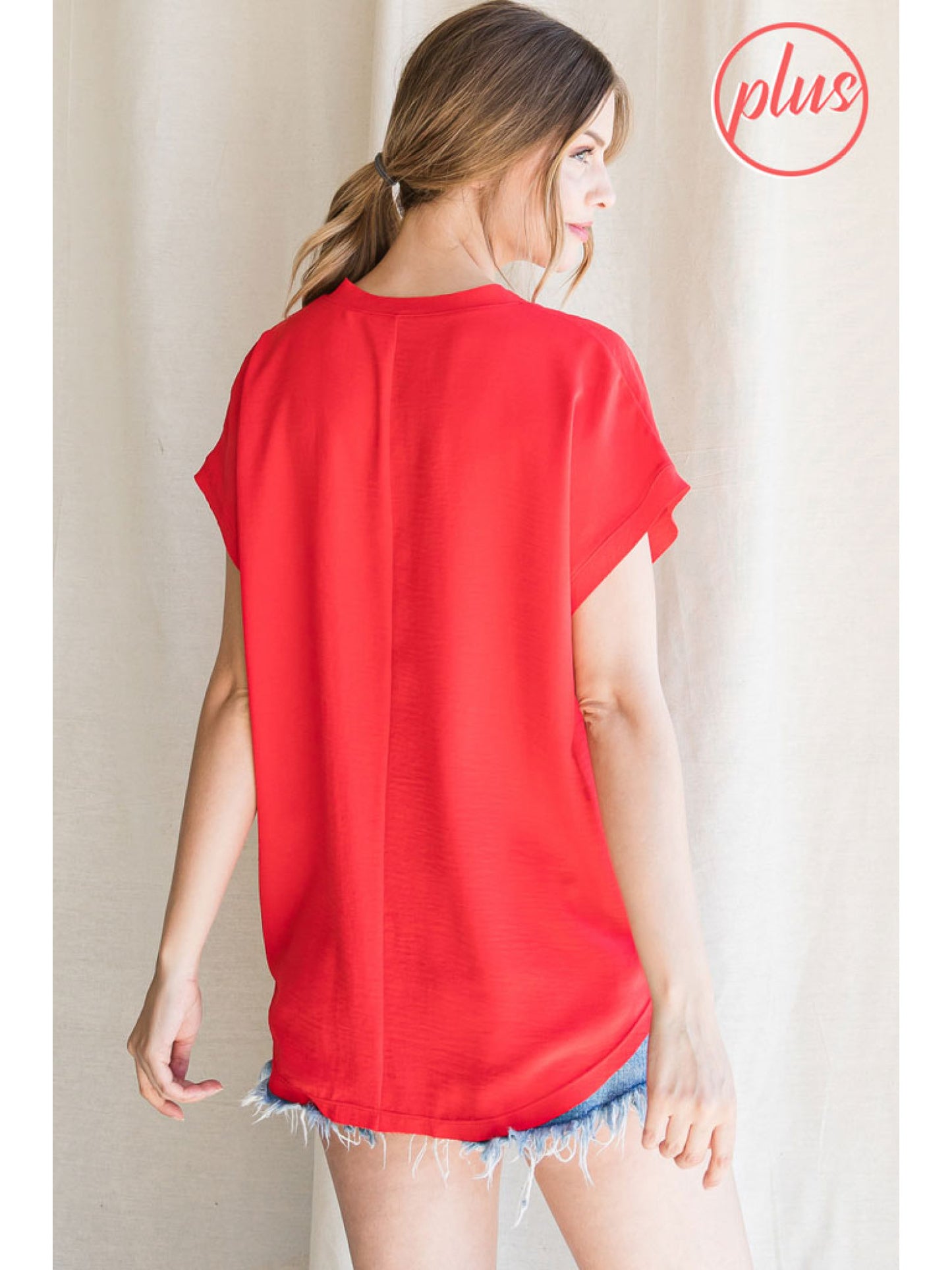 Solid Top with Short Cap Sleeves