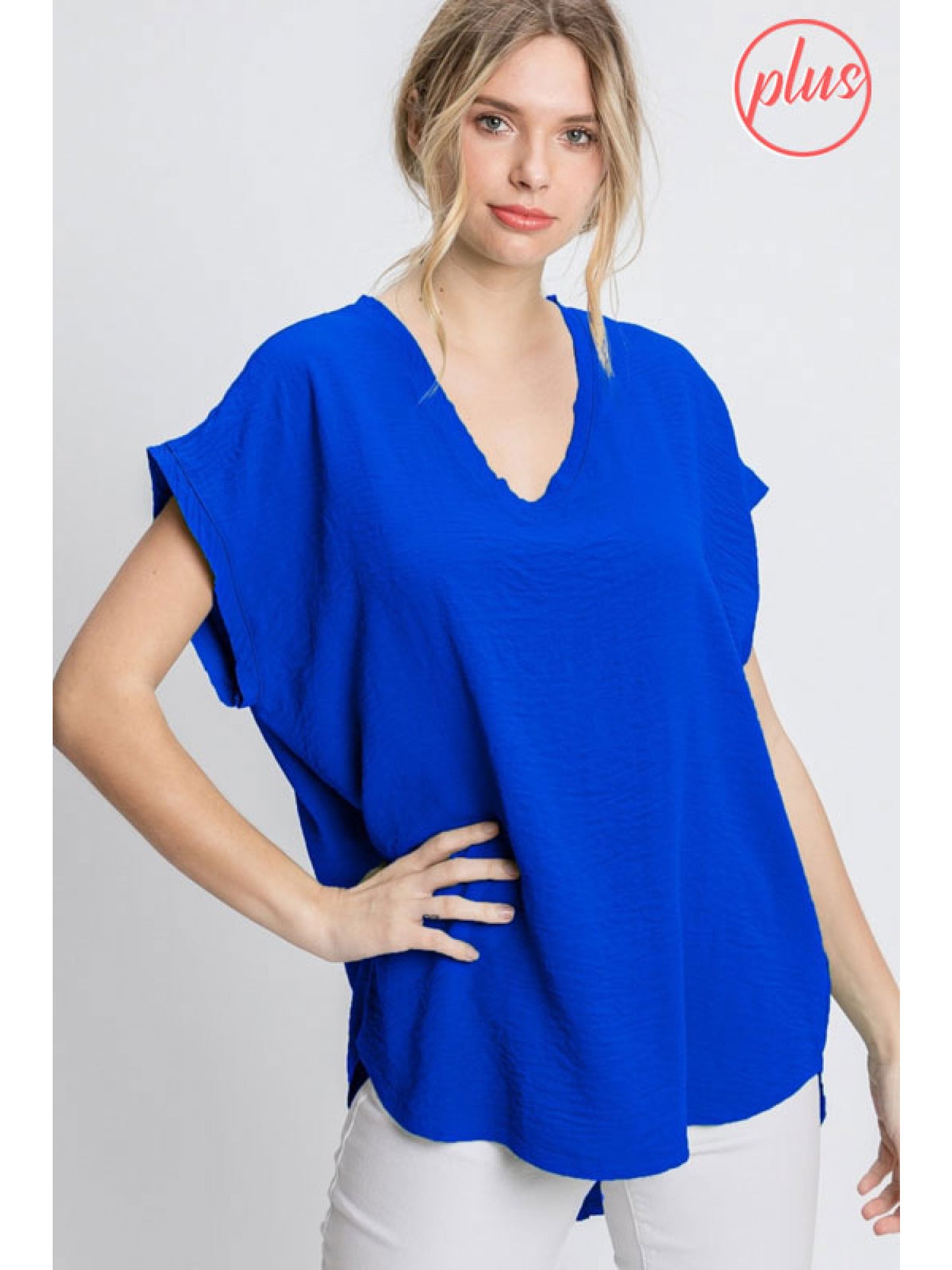 Solid Top with Short Cap Sleeves