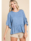 Distressed Butterfly Sleeve Top