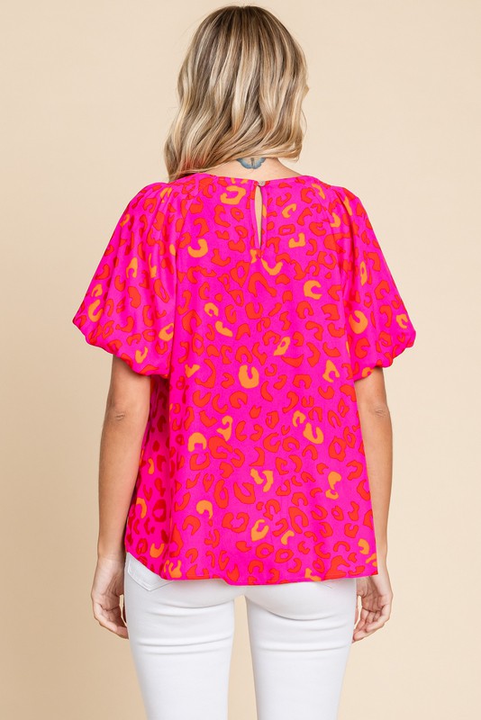 Hot Pink Cheetah Top
