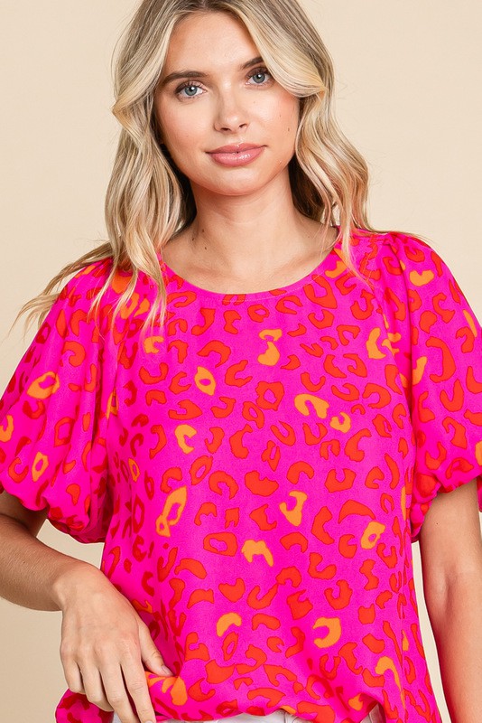Hot Pink Cheetah Top