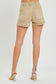 Mid Rise Front Patch Pocket Shorts