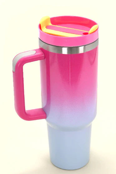 Hot Pink/Blue Ombre Stainless Steel Cup - 40 Oz.